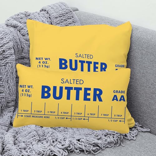 Decorbox Butter Lover 12x20 Inch Funny Throw Pillow Cover, Foodie Food Decorative Cushion Case, Home Kitchen Room Decor Chef Baker Hostess Mom Wife Sister Her Kid Boy Girl Pet Gift Novelty Pillowcase - Image 3