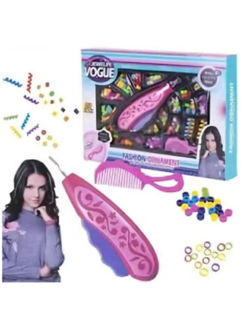 Braiding Hair Accessories Toy Multifunction Machine Braiding Tools DIY Hair Styling Tool and Accessories with Comb and Big Bead Set - Image 1