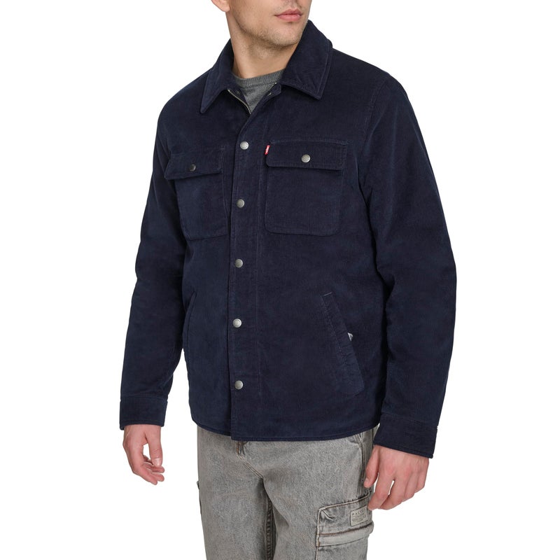 Levi's Men's Corduroy Shirt Jacket, Deep Navy Filled, Large - Image 3
