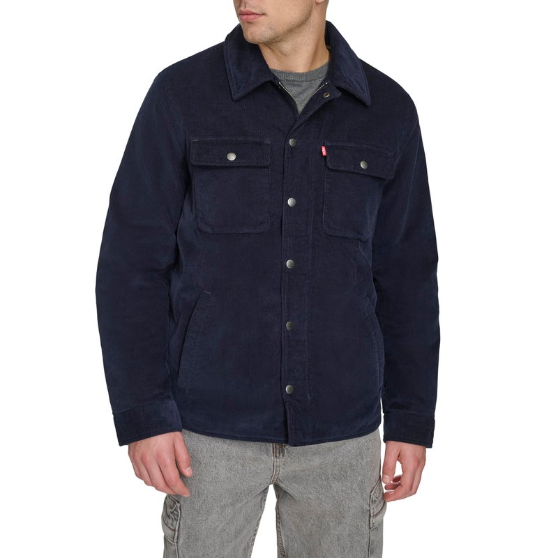 Levi's Men's Corduroy Shirt Jacket, Deep Navy Filled, Large - Image 1
