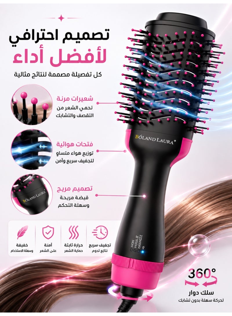 Boland Laura 2-in-1 Hot Air Brush Hair Dryer & Styler – Professional Hair Styling Brush for Fast Drying, Straightening, Smoothing & Volumizing with 2-Year Gold Warranty - Image 5