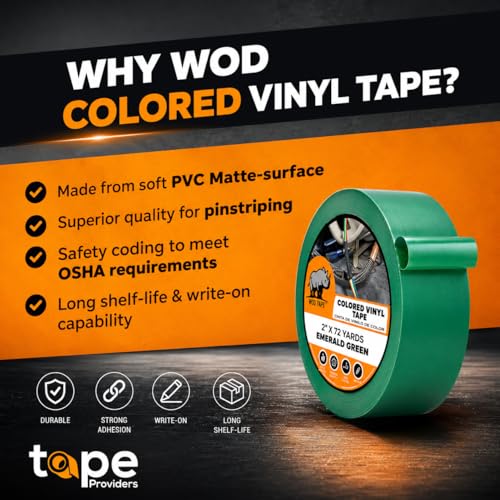 WOD Tape WOD VTC365 Red Vinyl Pinstriping Tape 14 inch x 36 yds for School Gym Marking Floor Crafting Stripping Arcade1Up Vehicles and More - Image 3