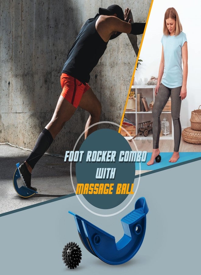 INFIDEZ Foot Rocker with Spiky Ball, Calf Stretcher for Plantar Fasciitis Relief, Achilles Tendonitis Relief, Shin Splint Relief, Ankle Stretcher, Achilles Stretcher Improving Flexibility - Blue - Image 2