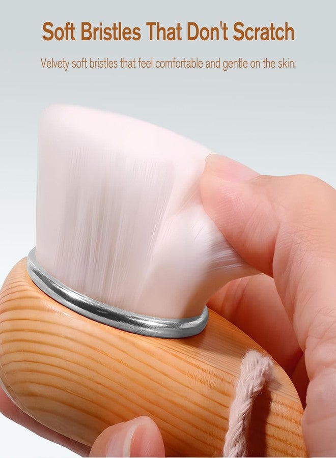 Jaasuee Soft Bristle Facial Cleansing Brush for Deep Pore Cleaning, Travel-Friendly Face Beauty Brush with Ergonomic Handle, Brown - Image 5