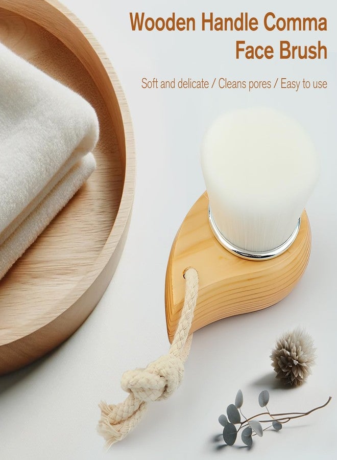 Jaasuee Soft Bristle Facial Cleansing Brush for Deep Pore Cleaning, Travel-Friendly Face Beauty Brush with Ergonomic Handle, Brown - Image 2