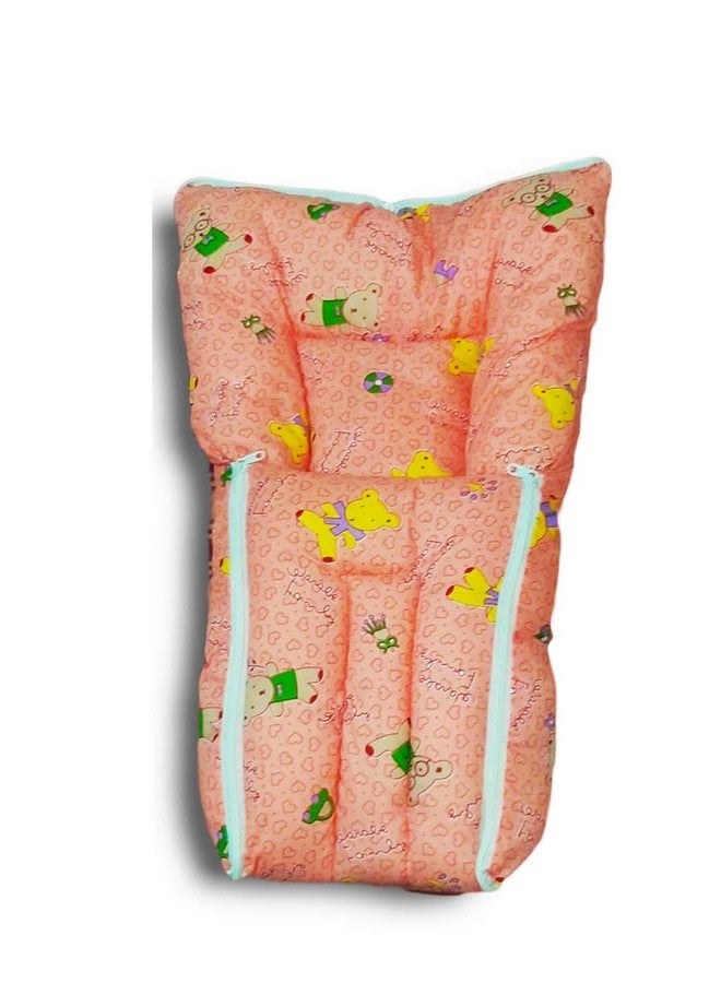Mojo Toys 3 In 1 Multi Usage Baby Cotton Bed Cum Sleeping Bag, Baby Carry Bag, Toddlers Bed, Baby Wrapper, Baby Carrier, Nursery Bedding 0-6 Months 71Cm X 40Cm (Orange) - Image 2