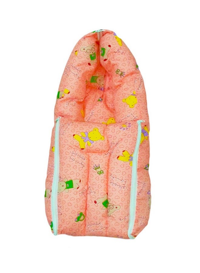 Mojo Toys 3 In 1 Multi Usage Baby Cotton Bed Cum Sleeping Bag, Baby Carry Bag, Toddlers Bed, Baby Wrapper, Baby Carrier, Nursery Bedding 0-6 Months 71Cm X 40Cm (Orange) - Image 1