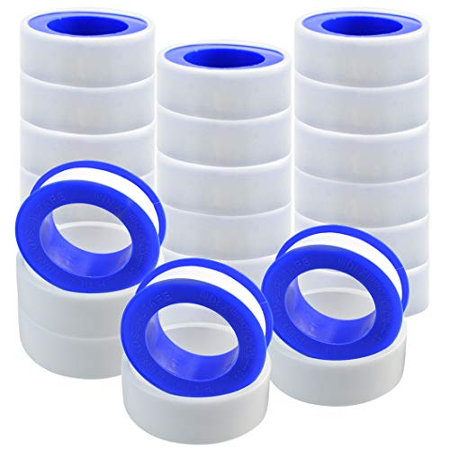 mifengda 30 Rolls Thread Seal Tapes, Teflon Tape 1/2 PTFE Pipe Sealant Tape Industrial Thread Sealants Plumbers Thread Tape for Leak Water, Plumbers, Plumbing, Air Head, Thread Pipe, 1/2" x394" White - Image 1