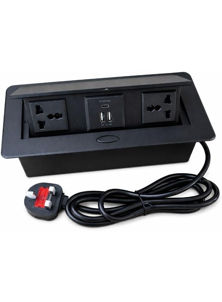DKURVE Pop Up Desktop Power Socket Black - Image 1