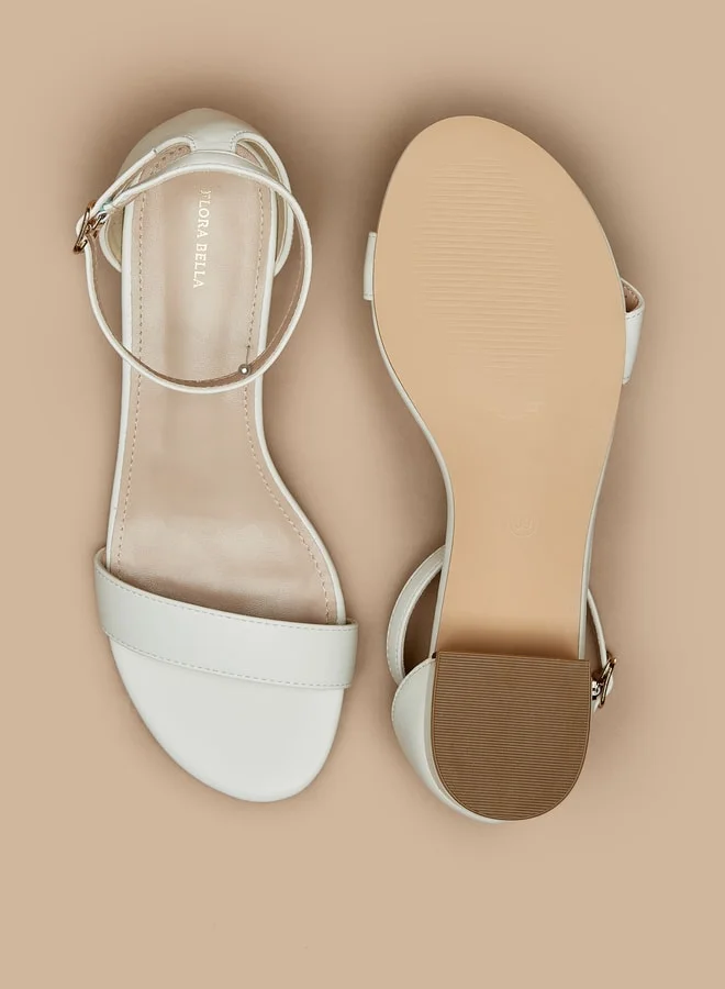 Flora Bella By Shoexpress Women's Block Heel Sandals With Ankle Strap