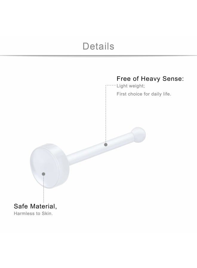SCERRING 66PCS Clear Piercing Retainer Septum Nose Studs Flexible Lip Ear Nose Hoop Tongue Rings Ring Cartilage Rook Daith Earrings Plastic Industrial Piercing Jewelry Retainer - Image 3