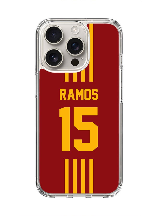 Stylizedd For iPhone 16 Pro Case [Compatible with MagSafe] Slim Magnetic cover Clear Phone Case - Football Team - Spain , Ramos - Image 1