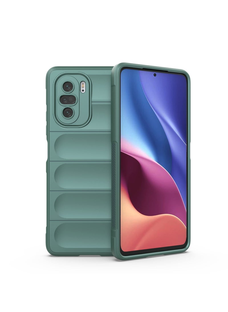 Phone case cover Magic Shield TPU + Silicone Shockproof Phone Case For Poco F3 (Dark Green) - Image 1