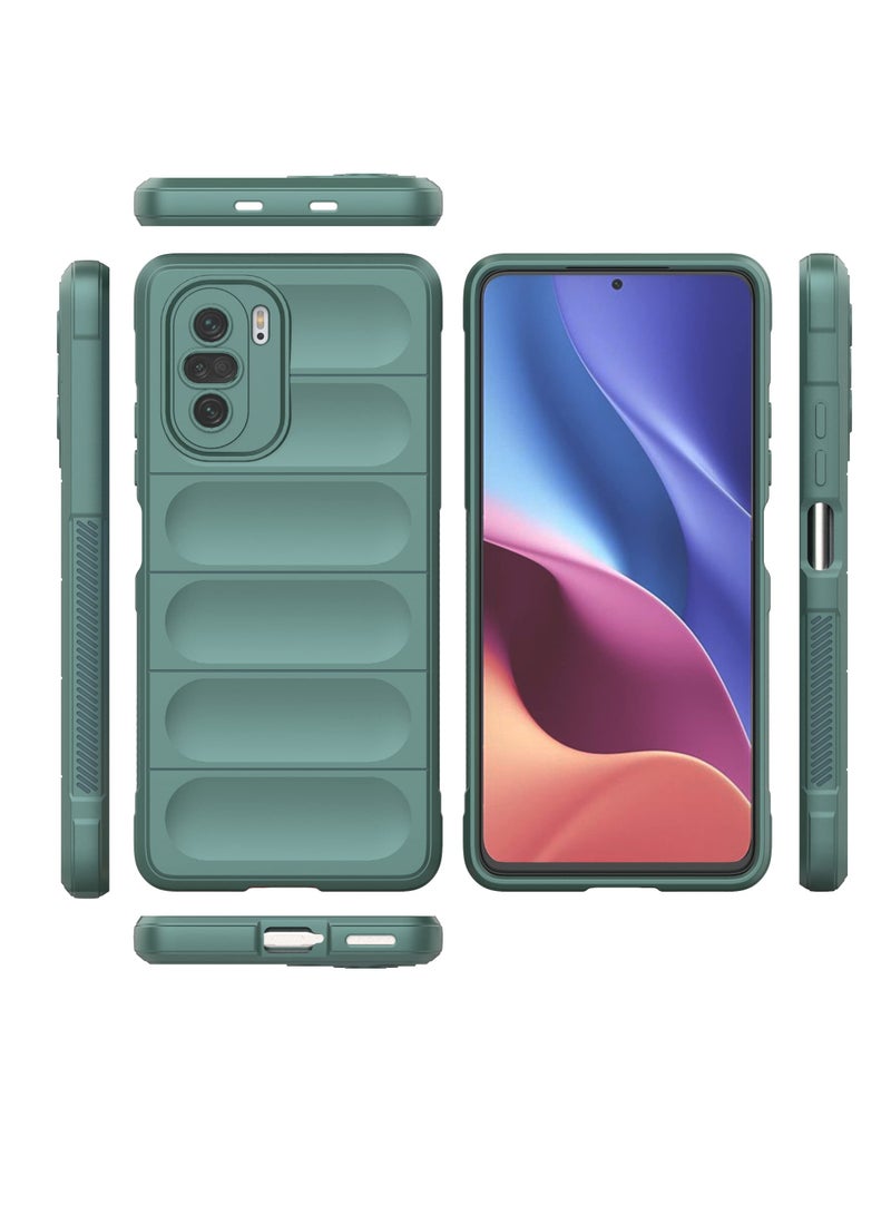 Phone case cover Magic Shield TPU + Silicone Shockproof Phone Case For Poco F3 (Dark Green) - Image 3