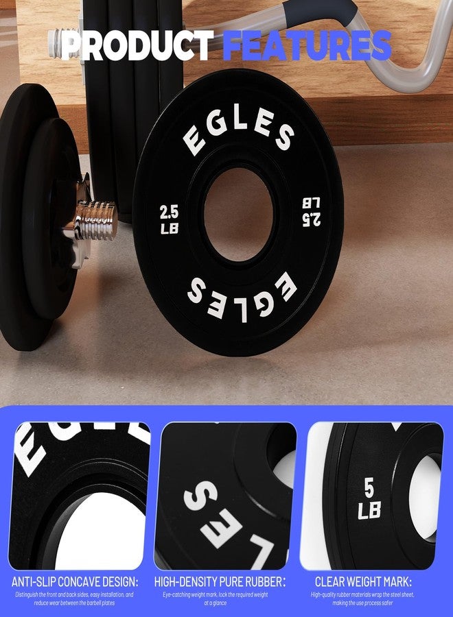 EGLES Change Plates Pair 2.5LB Black Rubber Coated Weight Plates in Pairs Olympic Bumper Plates Fit 2-Inch Barbells Strength Training Gym & Fitness Change Weight Plates - Image 3
