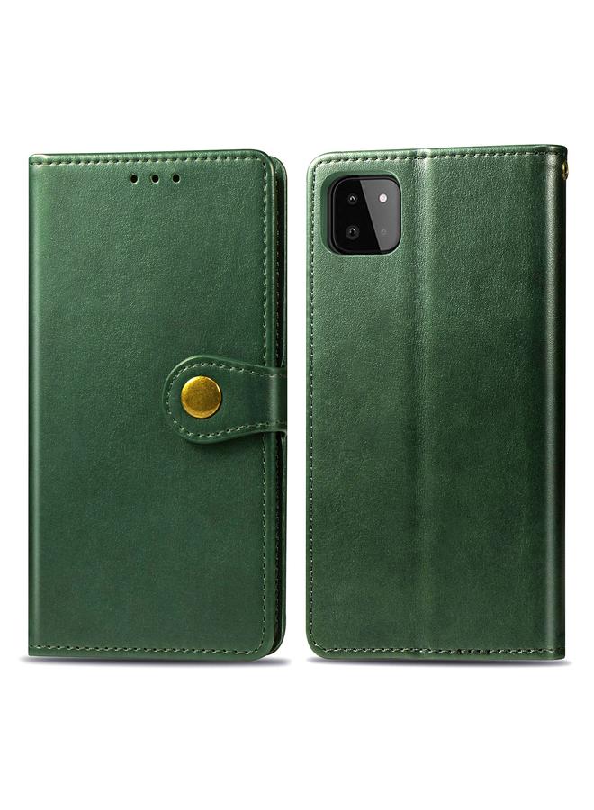 اس-توب جراب لهاتف Samsung Galaxy A22 4G، جراب هاتف من الجلد بلون سادة مع مشبك وحزام وإطار للصور وفتحة للبطاقات ومحفظة ووظيفة الحامل - Image 2