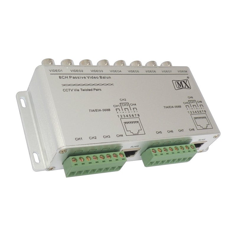 MX 2 Pcs Passive Video Balun AntiInterference UTP for 8 CCTV Cameras 8 Channel Transmitter and Receiver Coax to Security Camera - Image 3