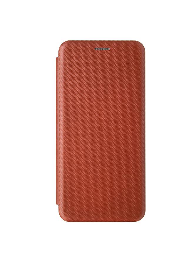 اس-توب جراب لهاتف Samsung Galaxy A02s مصنوع من ألياف الكربون مع قلاب أفقي من مادة TPU + PC + جلد PU مع فتحة للبطاقات - Image 2