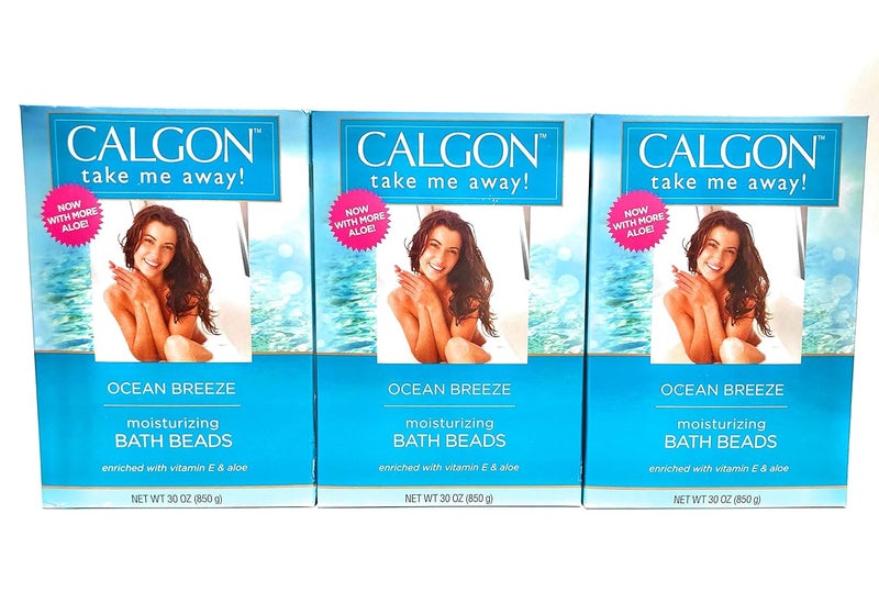 Calgon Ultra Moisturizing Bath Beads 30 Oz Ocean Breeze Pack of 3