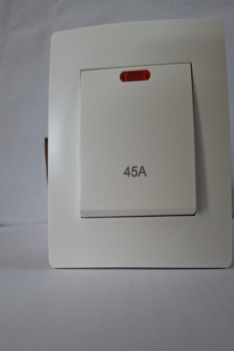 45 AMP DP 1 GANG HEAVY LOAD SWITCH NEON WHITE