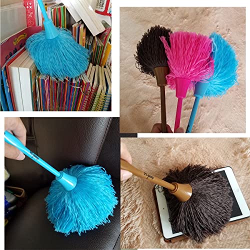 M-jump 3 Pack Microfiber Delicate Duster,Comfortable Non Slip Handle, 3 Colour Washable Dusting Brush for Blinds Kitchen Keyboard Office - Image 4