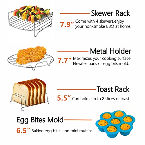 Apluskis 18 PCS Air Fryer Accessories, 8 Inch XL Deep Fryer Accessories Compatible with Gowise USA Phillips Ninjia Cosori Cozyna Air Fryer, Fit 3.6QT- 6.8QT Air Fryer with Cake Pan, Pizza Pan, Air Fryer Liner - Image 4