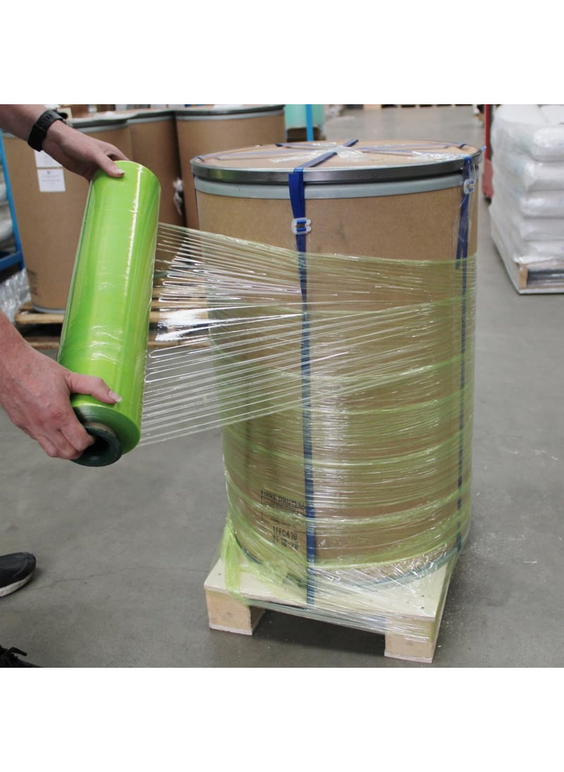 Amit Marketing - Amit Marketing Compostable Packing Cling Film - 600 MTR I Multipurpose Wrap Roll I 70 Micron, 12 Inch (300 mm) I for Packaging & Safety Needs, Gift, Bakery Items, Bouquet, DIY Crafts - Green (2 Pcs) - Image 1