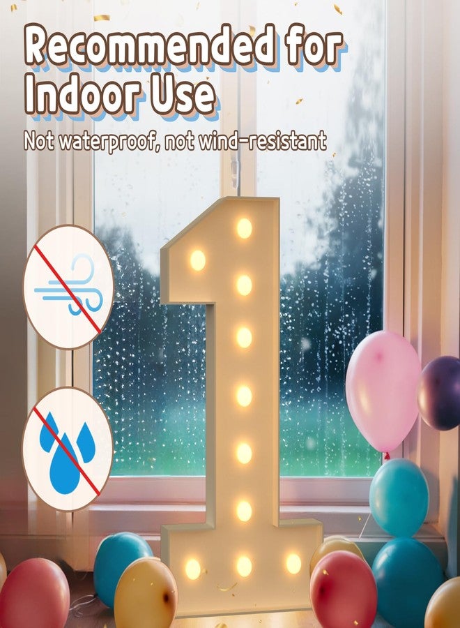 imprsv 4FT Marquee Numbers 1 Light up Number 1st Birthday Decorations Large Mosaic Numbers for Balloons Birthday Decor Big Number One Balloon Frame Anniversary Decors - Image 4
