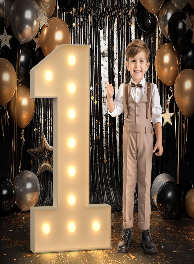 imprsv 4FT Marquee Numbers 1 Light up Number 1st Birthday Decorations Large Mosaic Numbers for Balloons Birthday Decor Big Number One Balloon Frame Anniversary Decors - Image 1