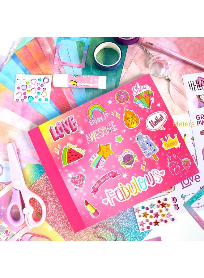 Bluejw Diy Journal Set Pink Girl Birthday Gift Scrapbook Children Diary Suit - Image 4