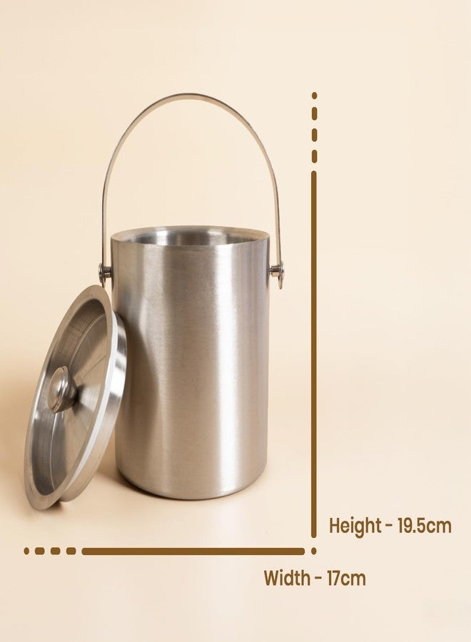 Picfest Stainless Steel Ice Bucket - 1.5L, Insulated with Lid & Handle, Beverage Chiller for Parties, Bars & Home Use - Image 4