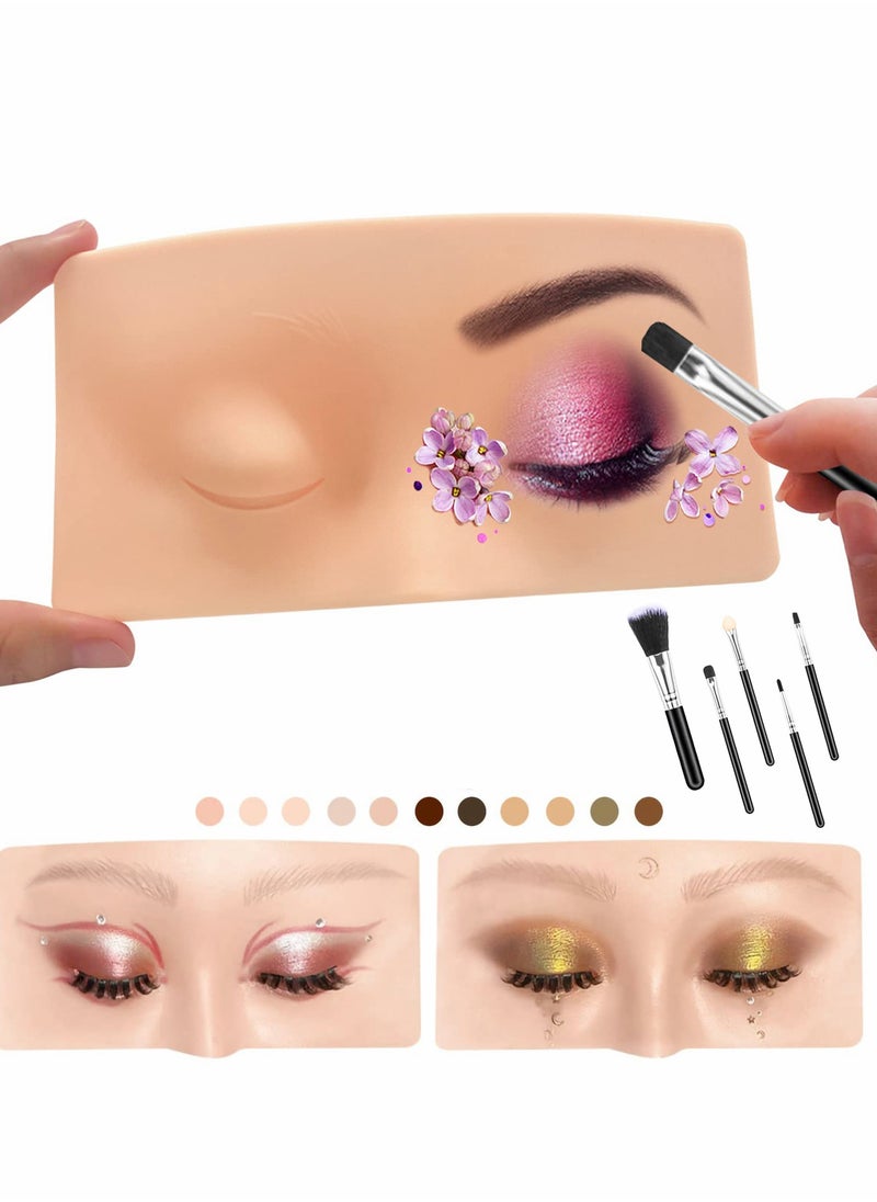 Excefore Make Up Practice Face, 5d Makeup Board Silicone Eyes for Suitable Eyeshadow  - Image 1