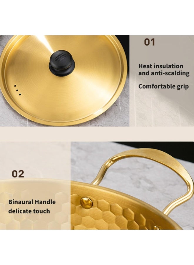 Bukela Stainless Steel Pot with Lid for Induction and All Stovetops, Hammered Finish Cooking Saucepan for Soup, Ramen, and Small Meals - Image 5