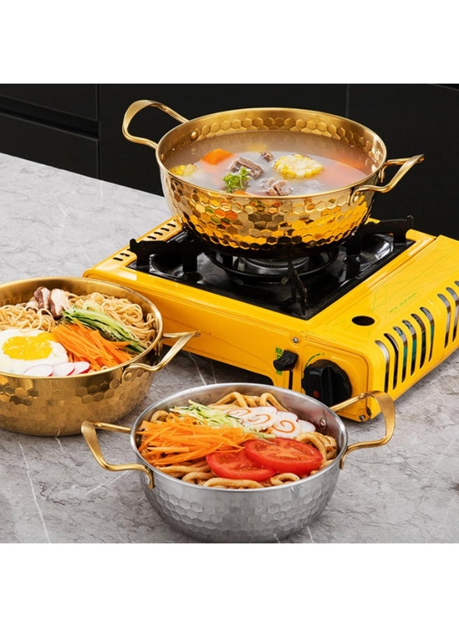 Bukela Stainless Steel Pot with Lid for Induction and All Stovetops, Hammered Finish Cooking Saucepan for Soup, Ramen, and Small Meals - Image 4