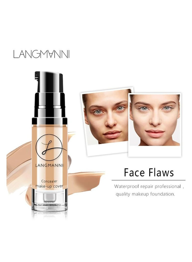 LANGMANNI كريم أساس سائل مخفي: كريم BB مقاوم للماء لبشرة مضيئة وخالية من العيوب (#03) - Image 2