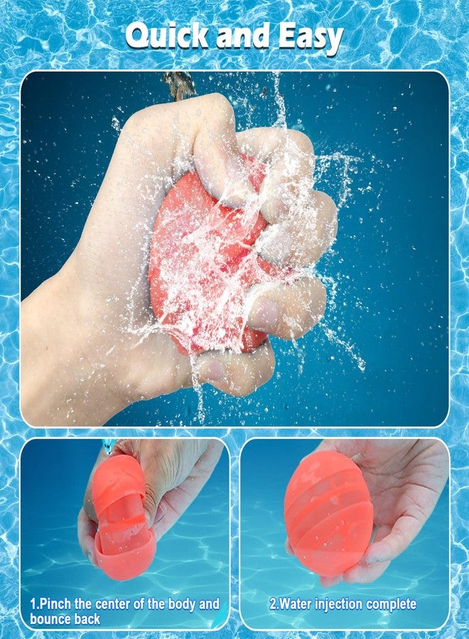 CloudValley Reusable Water Balloons, 12 Pcs Non-Magnet Self-Sealed Quick Fill Beach with Mesh Bag, Latex-Free Silicone Splash Bomb, Outdoor Pool, Summer Bath Party Game - Image 2