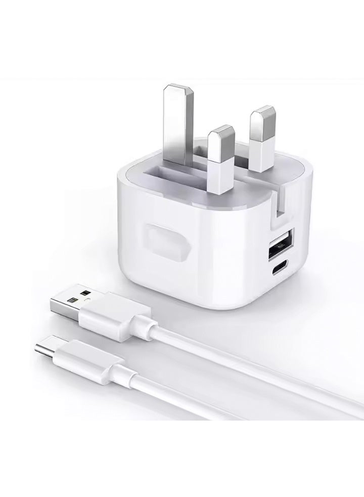 عام شاحن سريع USB C قابل للطي من المملكة المتحدة بقوة 20 وات - Image 2