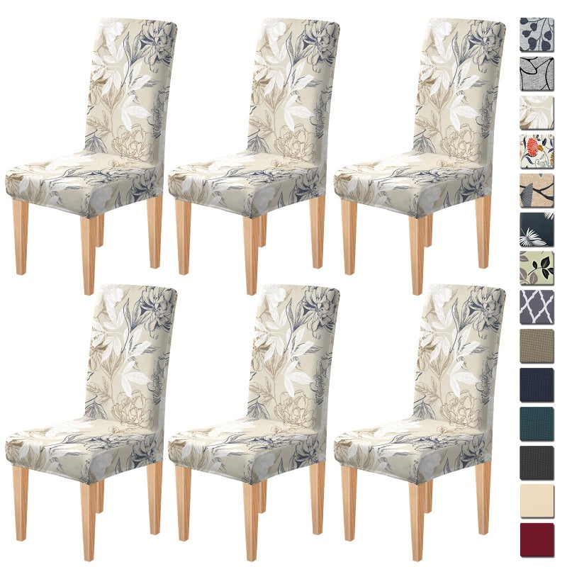 Dioxide Dining Chair Slipcovers, Removable Washable Dining Chair Covers Set of 6, High Back Chair Covers - Universal Fit Chair Slipcovers for Kitchen, Hotel, Office or Wedding Ceremony - Image 1