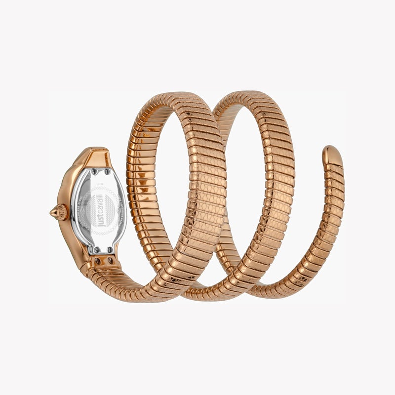 جاست كافالي ساعة جاست كافاللي النسائية بهيكل من الفولاذ المقاوم للصدأ باللون الوردي و سلسلة من الفولاذ المقاوم للصدأ باللون الوردي. - Image 3