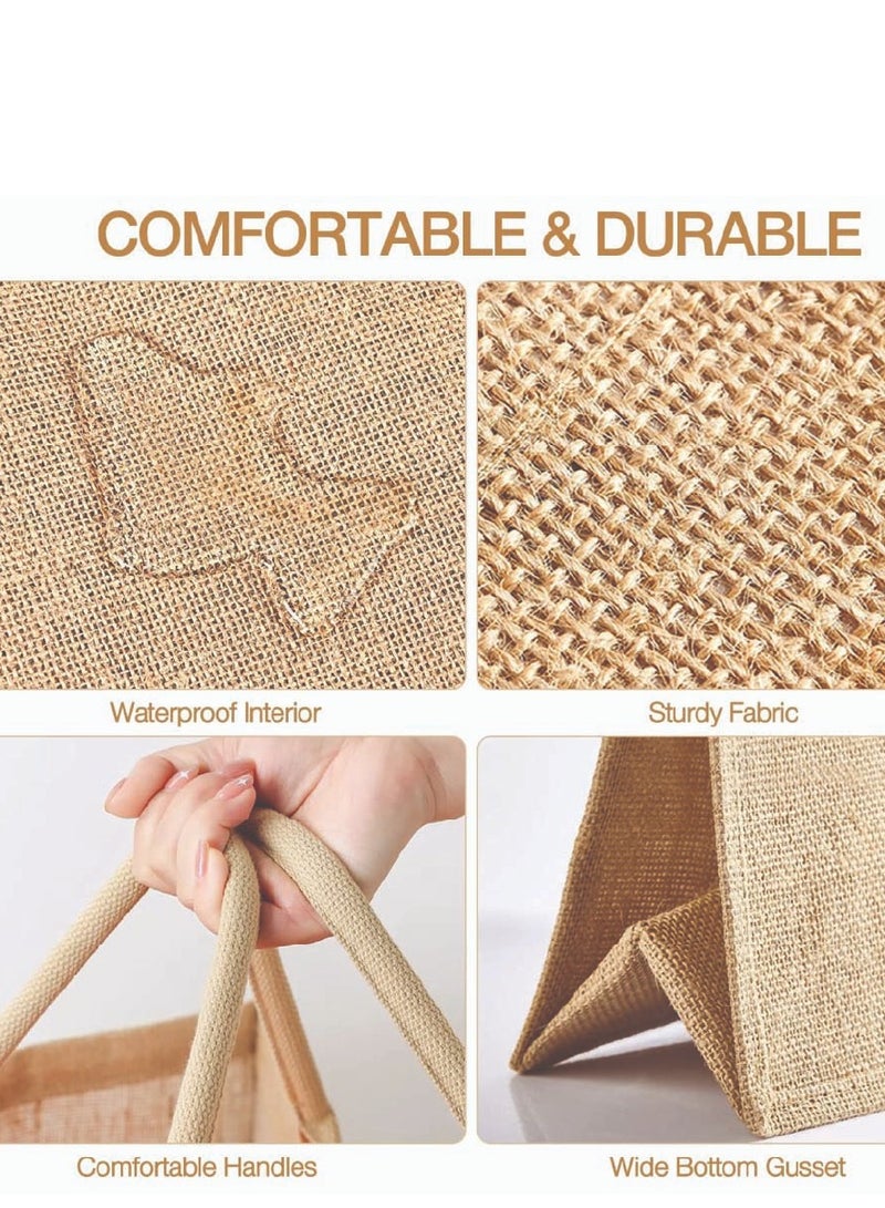 برينت شوب فور مي حقائب عيد مبارك من الجوت - أكياس بقالة وتسوق من الجوت صديقة للبيئة - مثالية للتسوق وحقائب البقالة - هدية للعيد - أكياس الجوت للعيد - Image 3