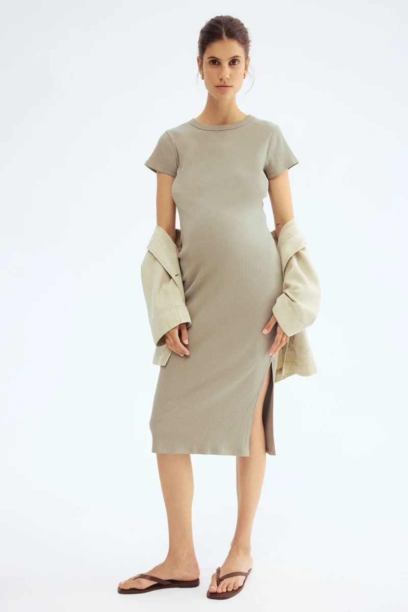 H&M MAMA Ribbed T-shirt dress