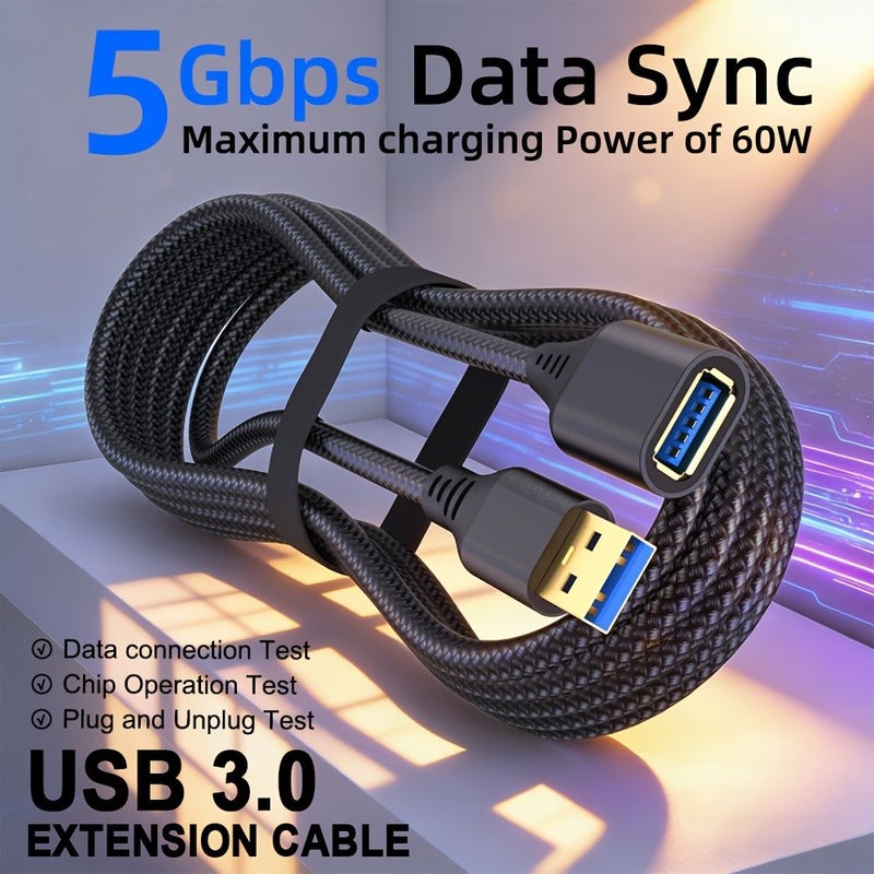 1 Usb Data Extension Cable 118 11 Inch 10 Feet Usb 3 0 Male To Female High Speed Data Transfer Cord Compatible With Webcam Usb Keyboard Flash Drive Hard Drive Printer Grey - Image 3