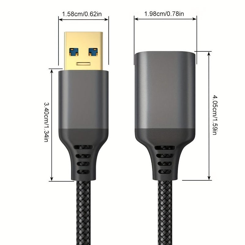 1 Usb Data Extension Cable 118 11 Inch 10 Feet Usb 3 0 Male To Female High Speed Data Transfer Cord Compatible With Webcam Usb Keyboard Flash Drive Hard Drive Printer Grey - Image 4