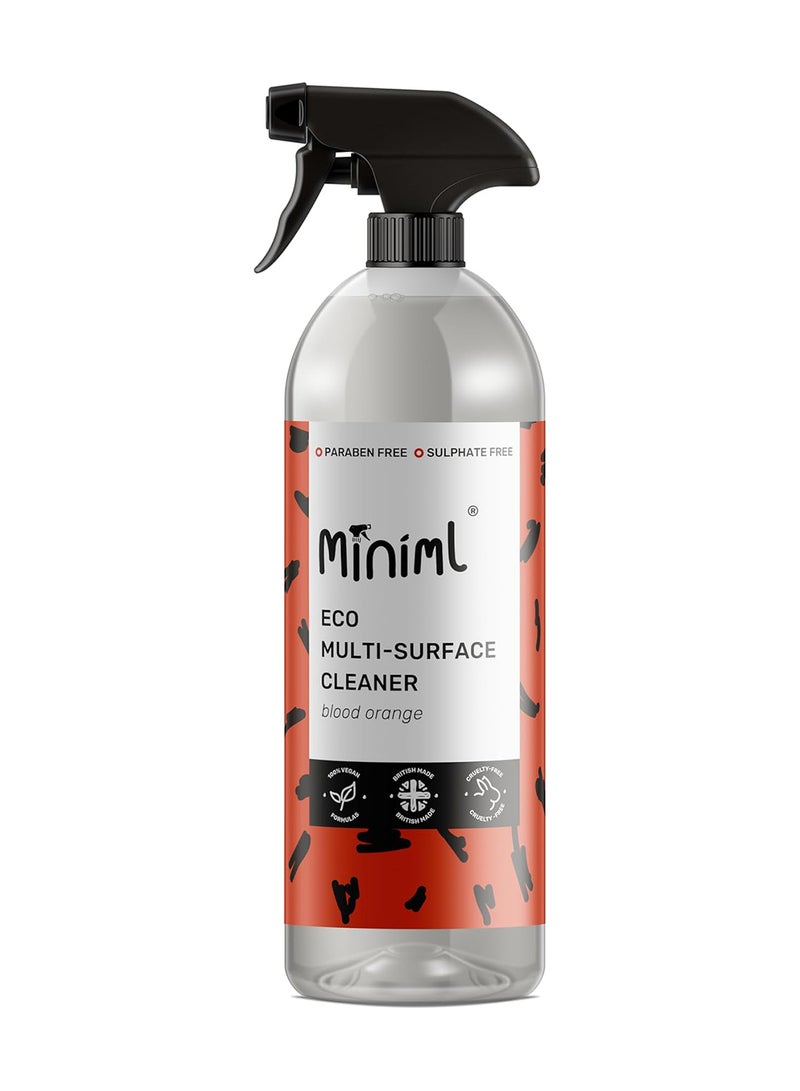 Miniml Eco Multi Surface Cleaner General Purpose Spray 750ml Blood Orange Scented for Cleaning All Surfaces Floors Walls Glass Kitchen Bathroom - Natural Plant Based Vegan Formula & Cruelty Free - Image 1