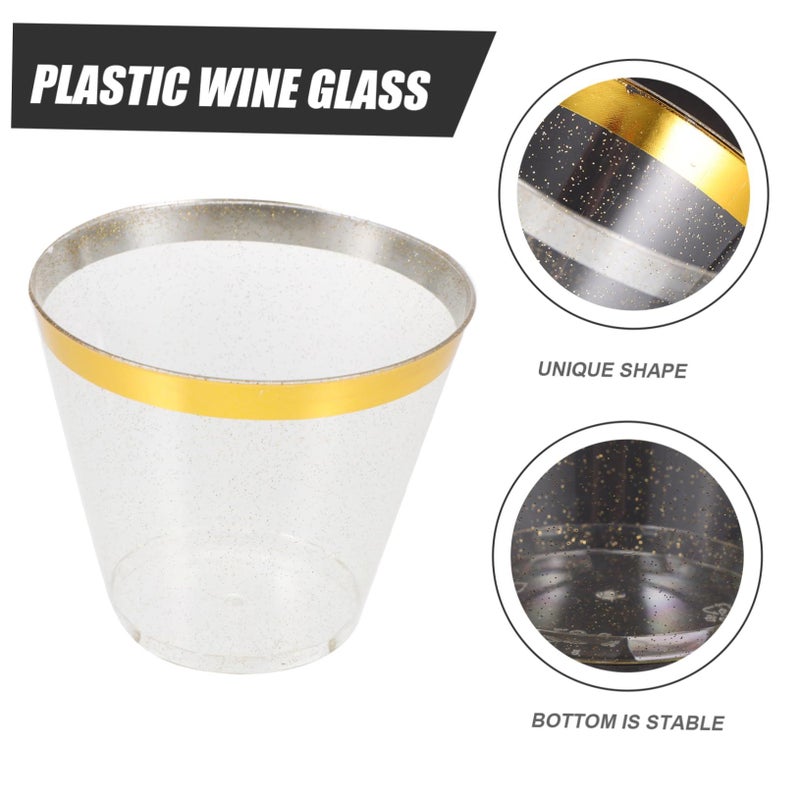 25 Pcs Disposable Plastic Wine Cups For Party Decoration And Dessert - Image 5