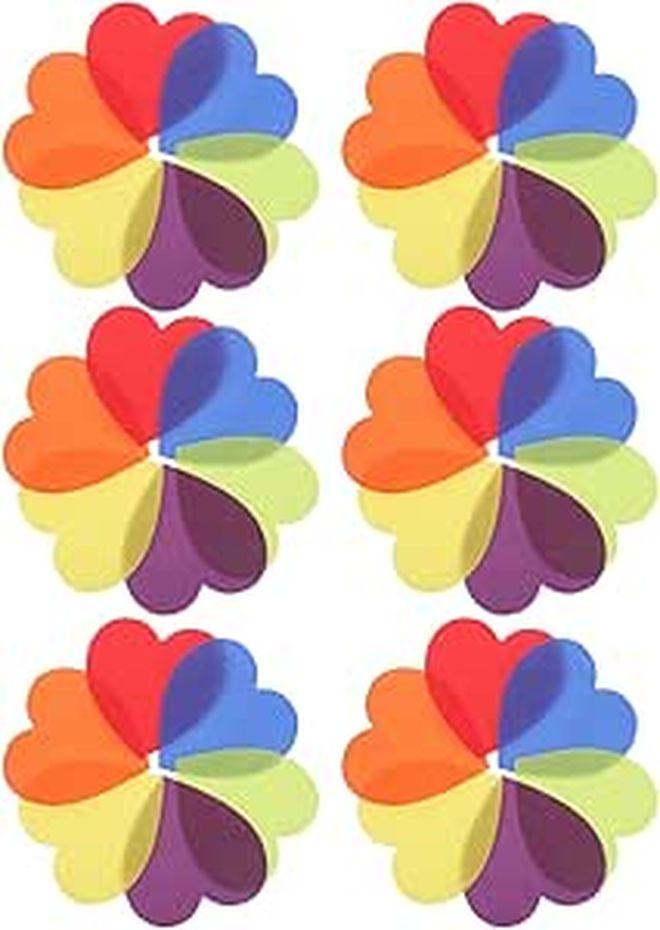 30 Color-Coded Heart Nylon Floor Markers 125mm for Classroom Seating Activities - Image 1