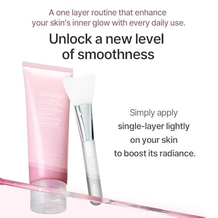 mixsoon Collagen Glass Skin Mask - Hydrating and Firming Collagen Wrapping Peel Off Mask, Low Molecular Collagen, Radiant Smooth Finish for Glowing Skin 80ml / 2.71 fl.oz. Korean Glass Skin Care - Image 3