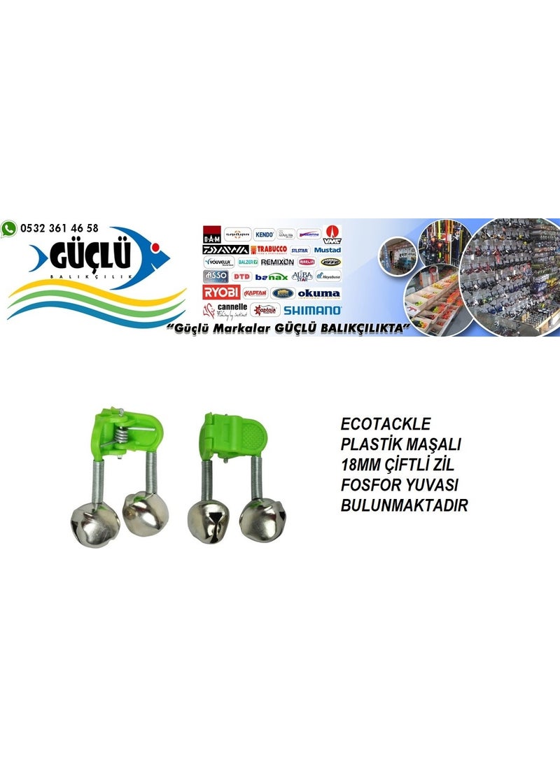 Oskar - Tong Plastic Double Bell Ecotackle 18MM Phosphorus Slot - Image 1