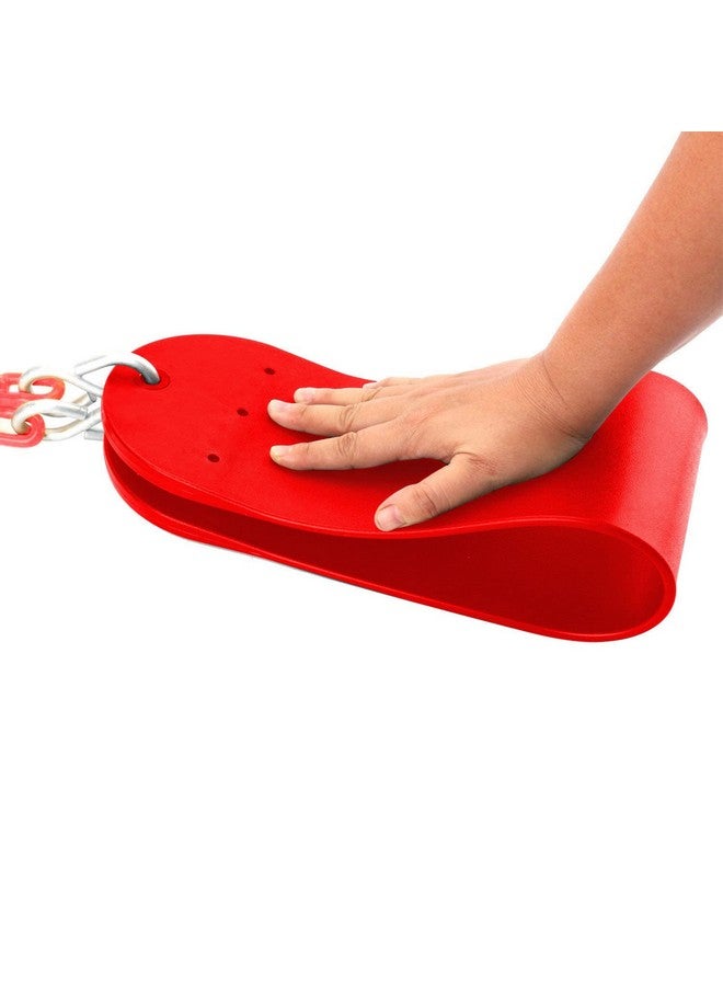 Toy Park Kids Flexible Swing Seat Heavy Duty 60" Chain Plastic Coated - Playground Swing Set Accessories and Snap Hooks Pack of 2 (Red) - Image 2