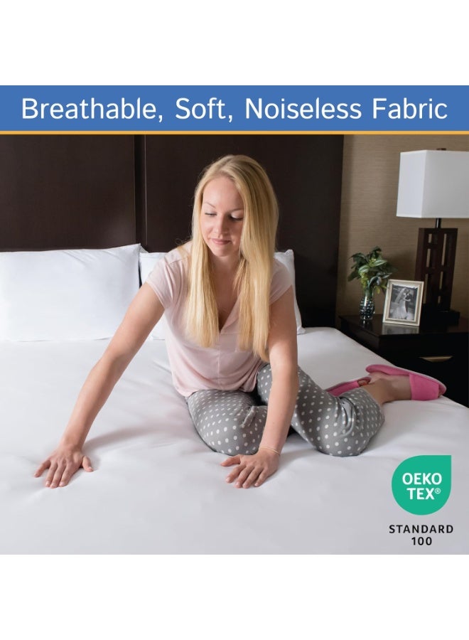 Four Seasons Essentials Twin Size Mattress or Box Spring Encasement (8"-11" Depth) Waterproof Zippered Protector Hypoallergenic Premium Single Size Bed Cover Protects from Dust White - Image 5